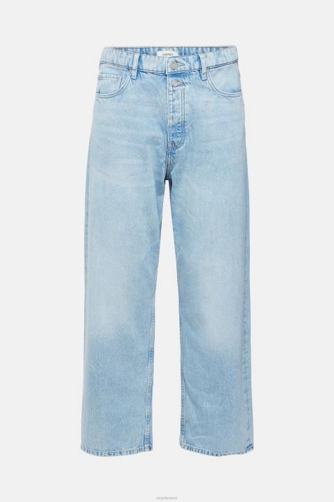 miehet Esprit sininen valkaistu väljät farkut kestävästä puuvillasta denim 82T6848