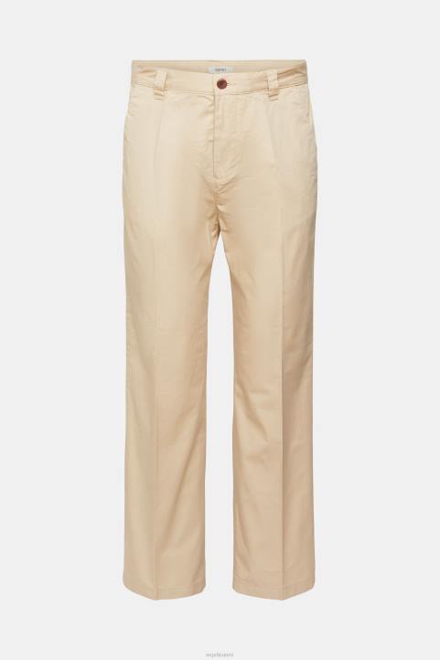 miehet Esprit kerma beige leveät chinohousut housut & housut 82T6331