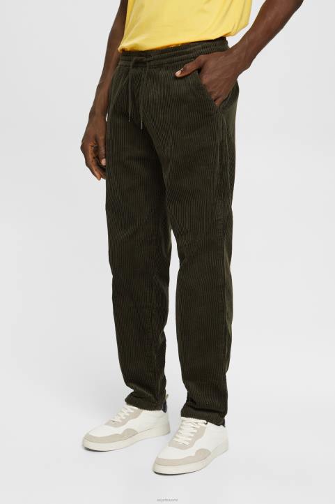 miehet Esprit tumma khaki jogger-tyyliset vakosamettihousut housut & housut 82T6332