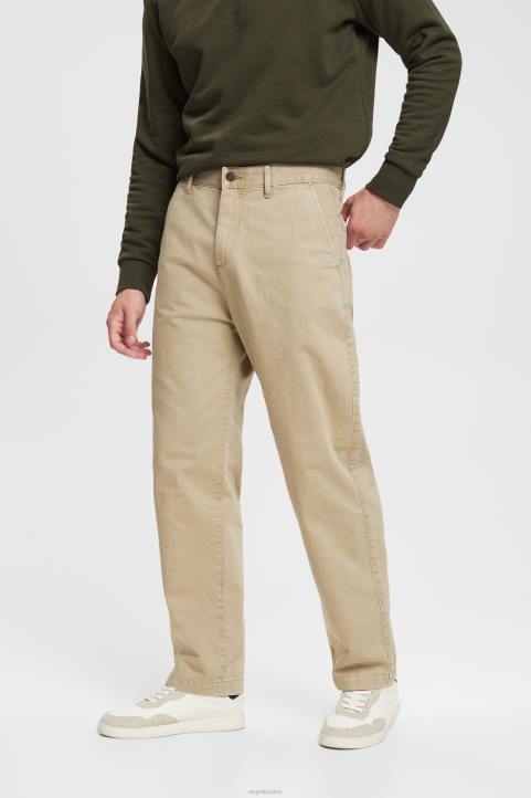 miehet Esprit valkoinen leveät lahkeet, kestävät puuvillahousut housut & housut 82T6330