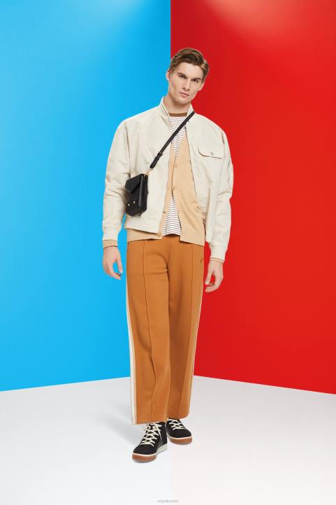 miehet Esprit beige V-kaula-aukkoinen kestävä puuvillaneuletakki neuleet 82T6775