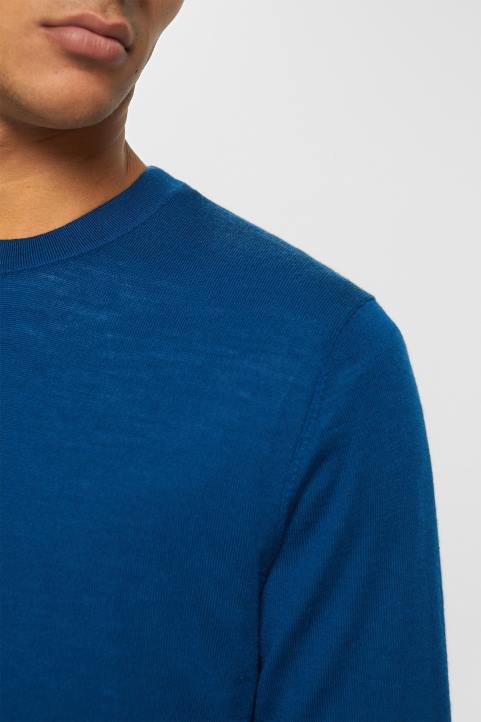 miehet Esprit bensa sininen neulottu villapaita neuleet 82T6905