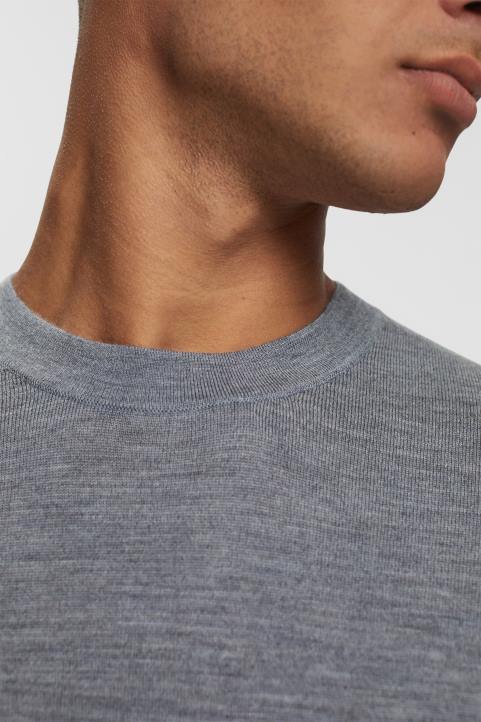 miehet Esprit harmaa neulottu villapaita neuleet 82T6907