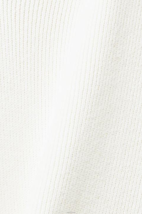 miehet Esprit luonnonvalkoinen V-pääntie kestävä puuvillapusero neuleet 82T6725