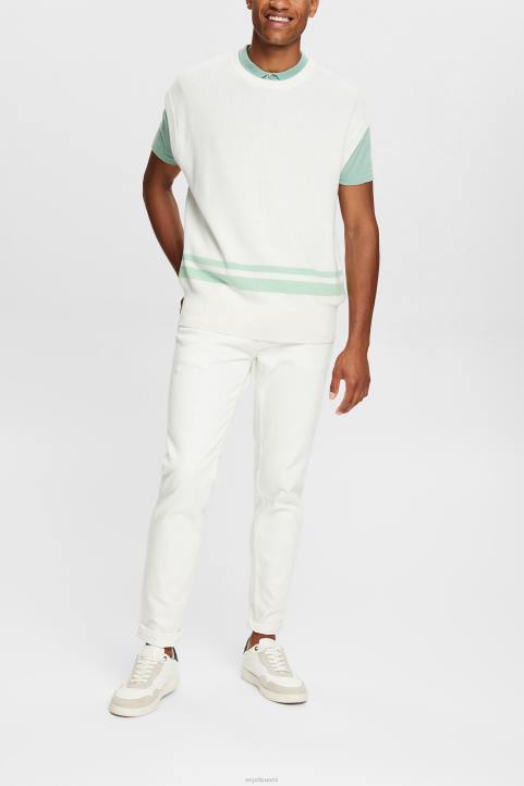 miehet Esprit luonnonvalkoinen toppi kahdella raidalla neuleet 82T6841