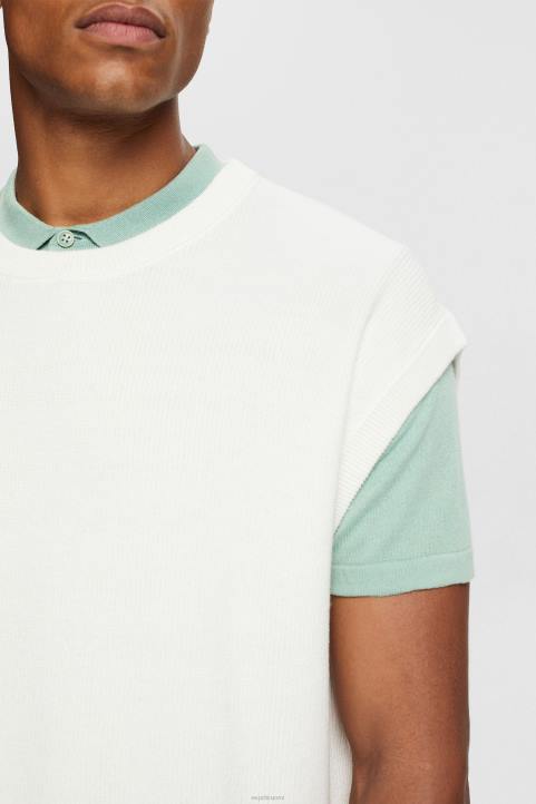 miehet Esprit luonnonvalkoinen toppi kahdella raidalla neuleet 82T6841