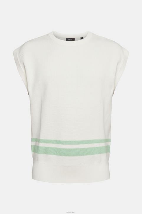 miehet Esprit luonnonvalkoinen toppi kahdella raidalla neuleet 82T6841