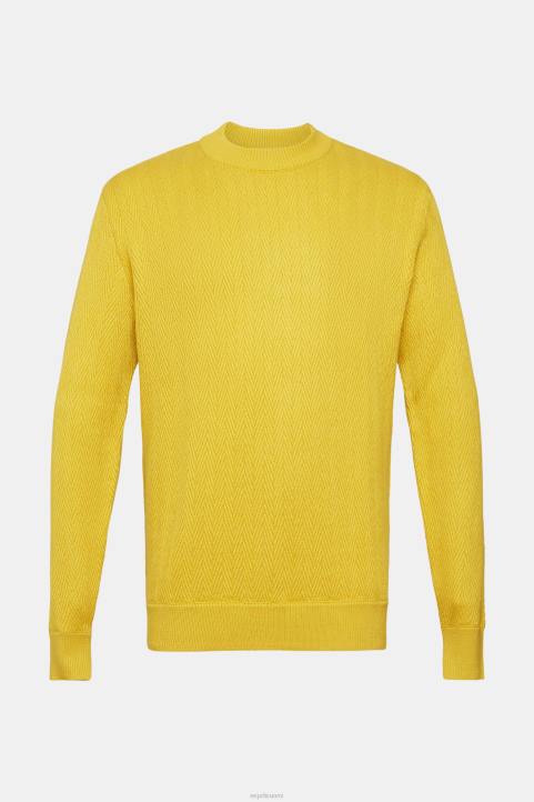 miehet Esprit pölyisen keltainen neule kalanruotokuviolla neuleet 82T6830