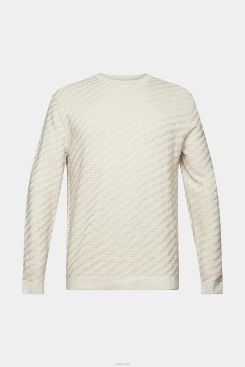 miehet Esprit vaalea taupe kuvioitu pyöreäkaulapusero neuleet 82T6718