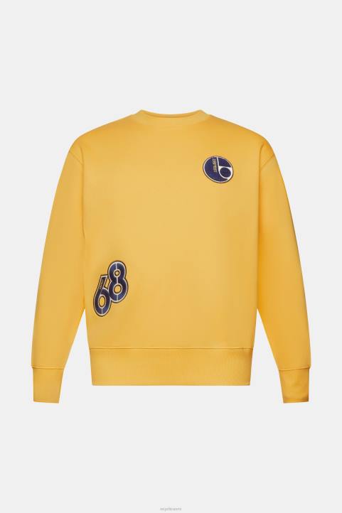 miehet Esprit keltainen yliopiston patch collegepaita neulepaidat & hupparit 82T6810