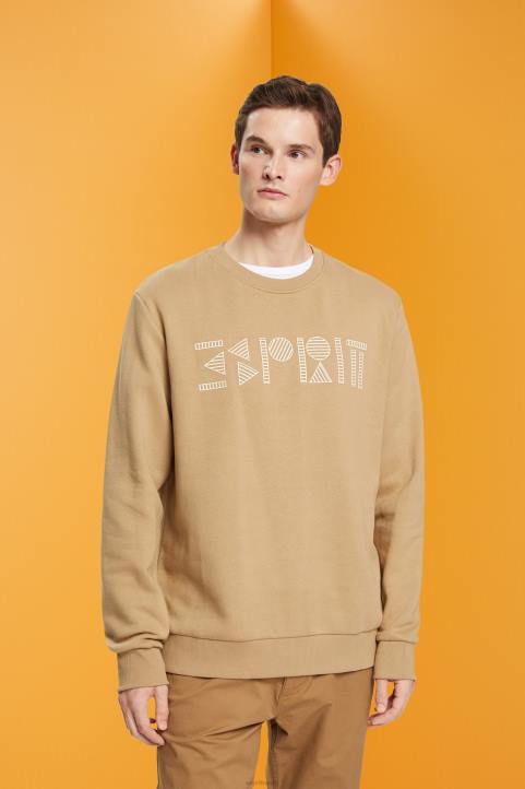 miehet Esprit khaki beige collegepaita logopainatuksella neulepaidat & hupparit 82T6852