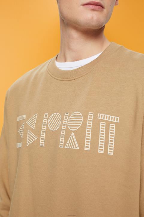 miehet Esprit khaki beige collegepaita logopainatuksella neulepaidat & hupparit 82T6852