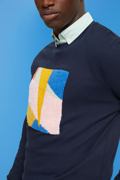 miehet Esprit laivasto applikoitu collegepaita neulepaidat & hupparit 82T6882