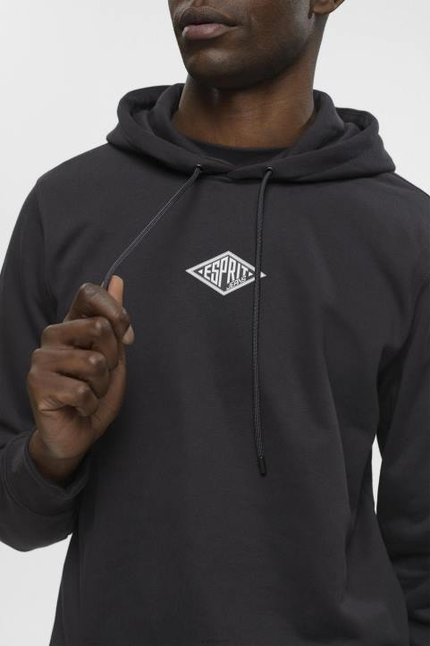 miehet Esprit musta huppari, jossa logopainatus rinnassa neulepaidat & hupparit 82T6638