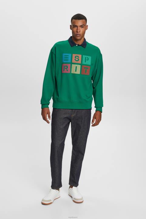 miehet Esprit tummanvihreä logollinen collegepaita, 100% luomupuuvillaa neulepaidat & hupparit 82T6581