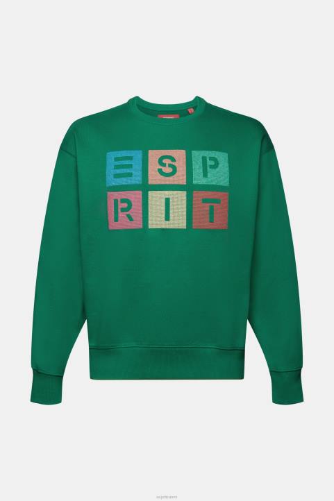 miehet Esprit tummanvihreä logollinen collegepaita, 100% luomupuuvillaa neulepaidat & hupparit 82T6581