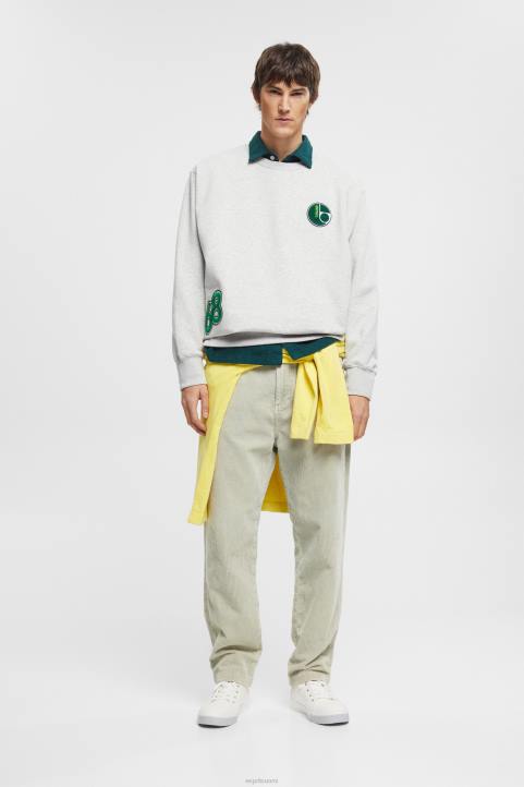 miehet Esprit vaalean harmaa yliopiston patch collegepaita neulepaidat & hupparit 82T6808