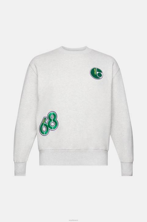 miehet Esprit vaalean harmaa yliopiston patch collegepaita neulepaidat & hupparit 82T6808