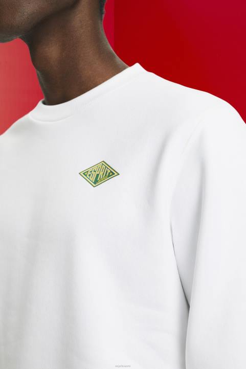 miehet Esprit valkoinen collegepaita, jossa logopainatus selässä neulepaidat & hupparit 82T6644