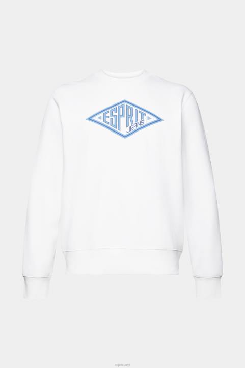 miehet Esprit valkoinen logoprinttipaita neulepaidat & hupparit 82T6654