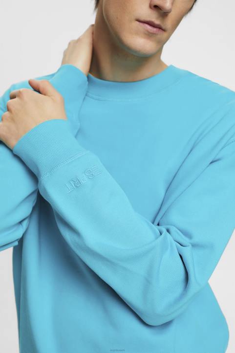 miehet Esprit vesi vihreä collegepaita brodeeratulla hihalogolla neulepaidat & hupparit 82T6724