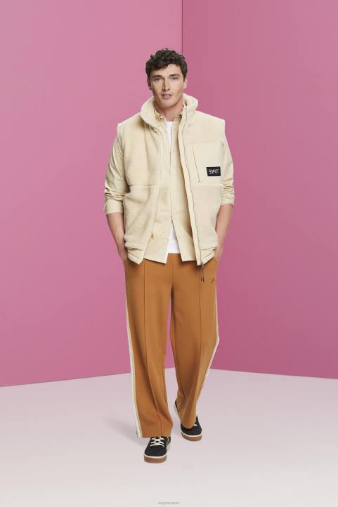 miehet Esprit beige napillinen puuvillapaita paidat 82T6659