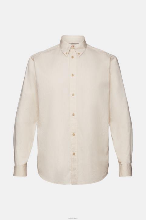 miehet Esprit hiekka puuvillainen popliinipaita paidat 82T6574