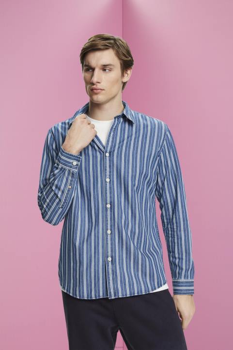 miehet Esprit jäätä slim fit farkkupaita raidoilla paidat 82T6716