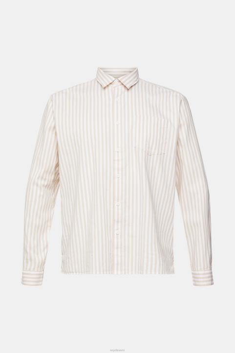 miehet Esprit kerma beige raidallinen paita paidat 82T6871