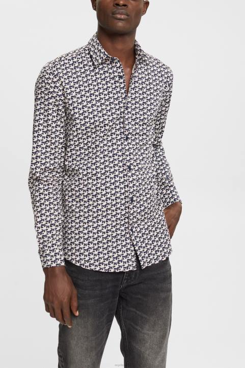 miehet Esprit laivasto kauttaaltaan printtipaita paidat 82T6881