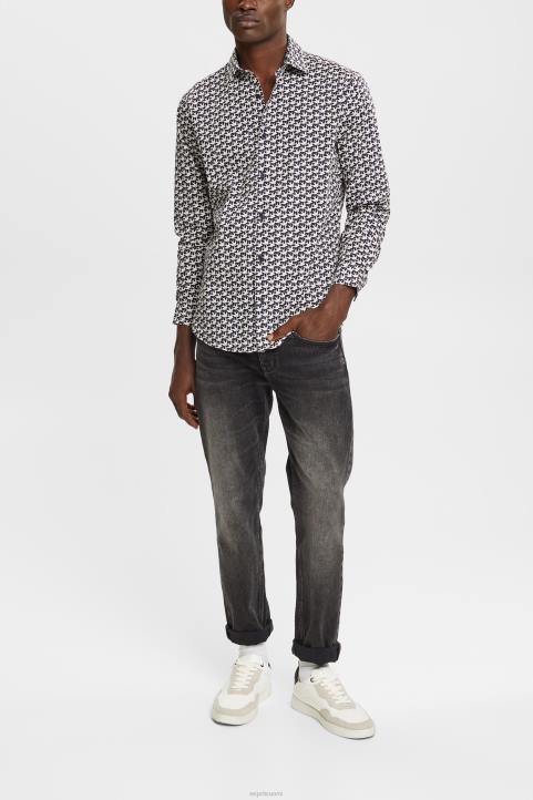 miehet Esprit laivasto kauttaaltaan printtipaita paidat 82T6881