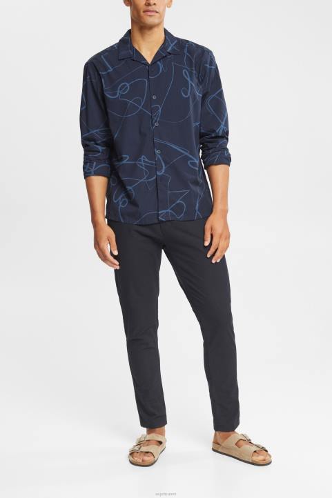 miehet Esprit laivasto kuviollinen paita paidat 82T6910