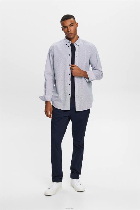 miehet Esprit laivasto puuvillainen popliinipaita paidat 82T6575