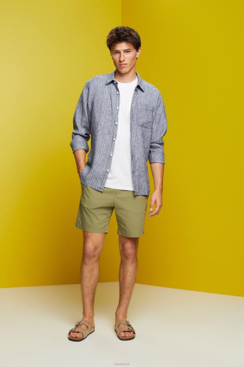 miehet Esprit laivasto raidallinen paita, 100% pellava paidat 82T6596