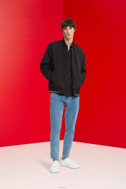 miehet Esprit musta slim fit paita paidat 82T6853