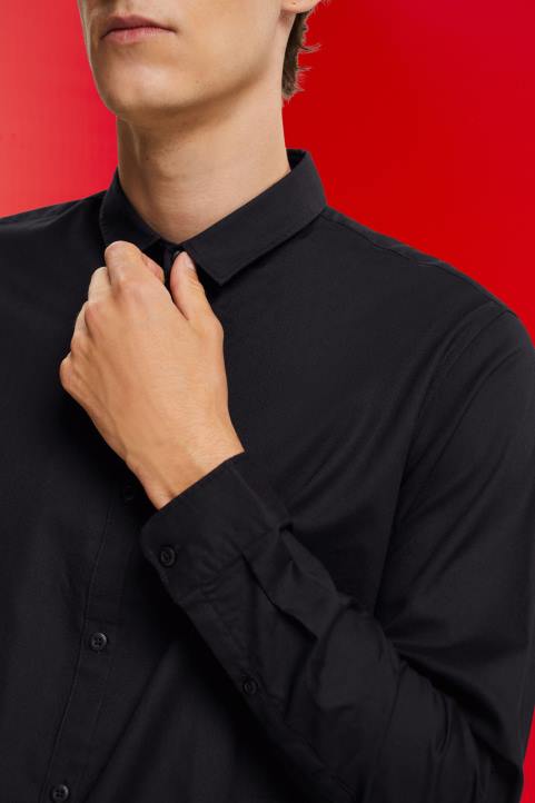 miehet Esprit musta slim fit paita paidat 82T6853