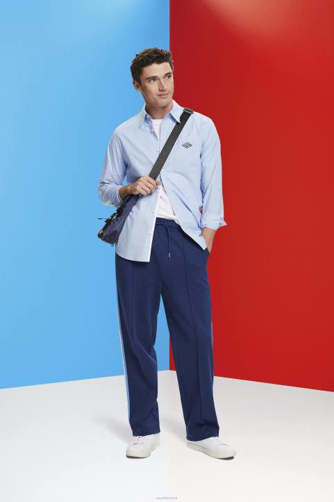 miehet Esprit pastellinsininen napillinen puuvillapaita paidat 82T6661