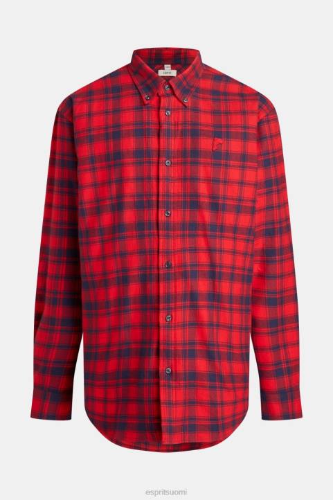 miehet Esprit punainen ruudullinen flanellipaita paidat 82T6792