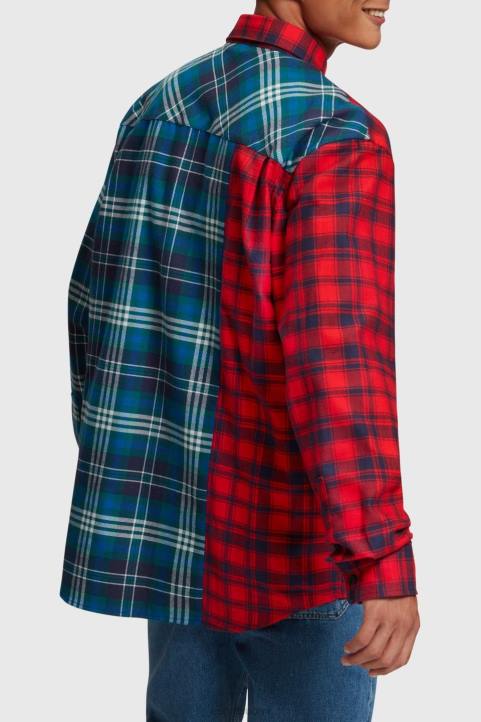 miehet Esprit punainen sekaruutuinen tilkkutäkki flanellipaita paidat 82T6790