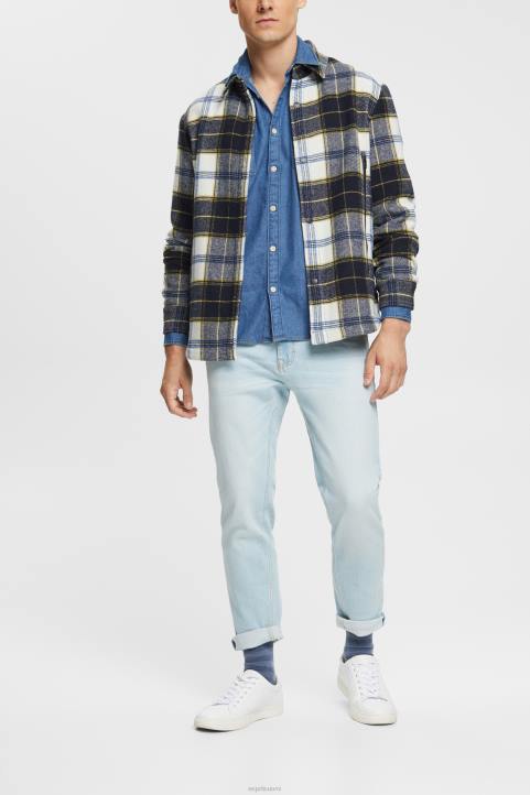 miehet Esprit sininen keskipesu farkkupaita paidat 82T6833