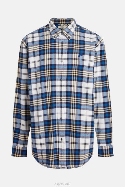 miehet Esprit sininen ruudullinen flanellipaita paidat 82T6793