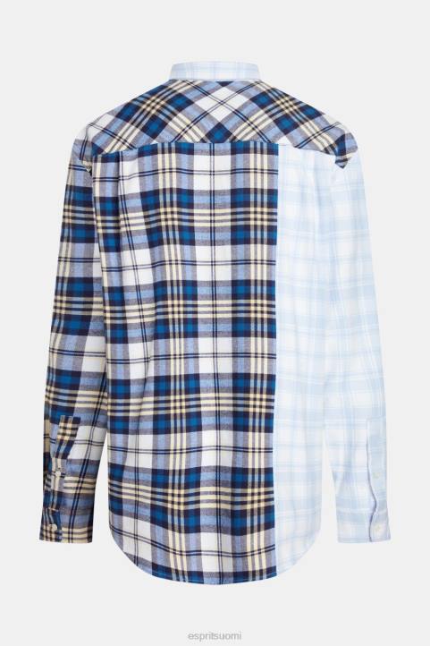 miehet Esprit sininen sekaruutuinen tilkkutäkki flanellipaita paidat 82T6789