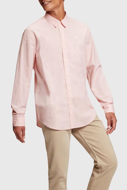 miehet Esprit vaalea pinkki slim fit delfiinimerkki popliinipaita paidat 82T6804