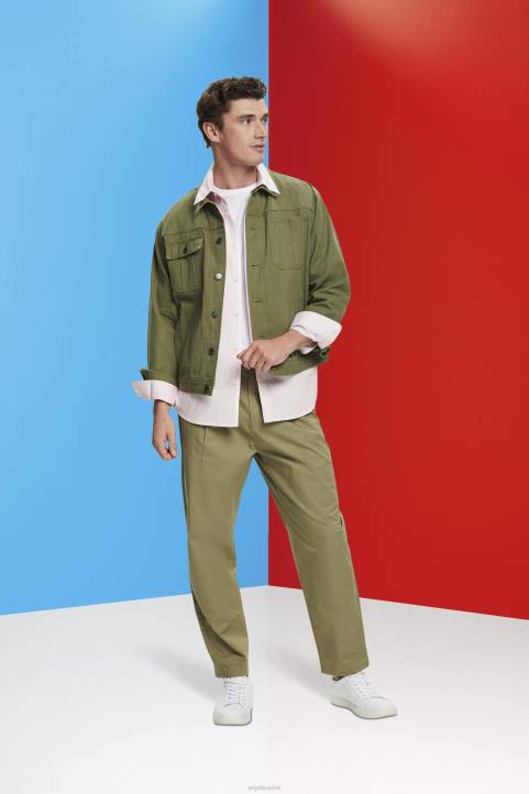 miehet Esprit vaaleanpunainen napillinen puuvillapaita paidat 82T6662