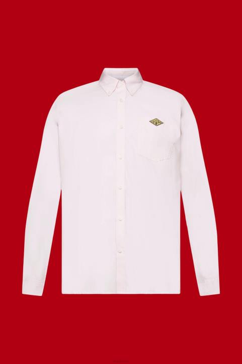 miehet Esprit vaaleanpunainen napillinen puuvillapaita paidat 82T6662