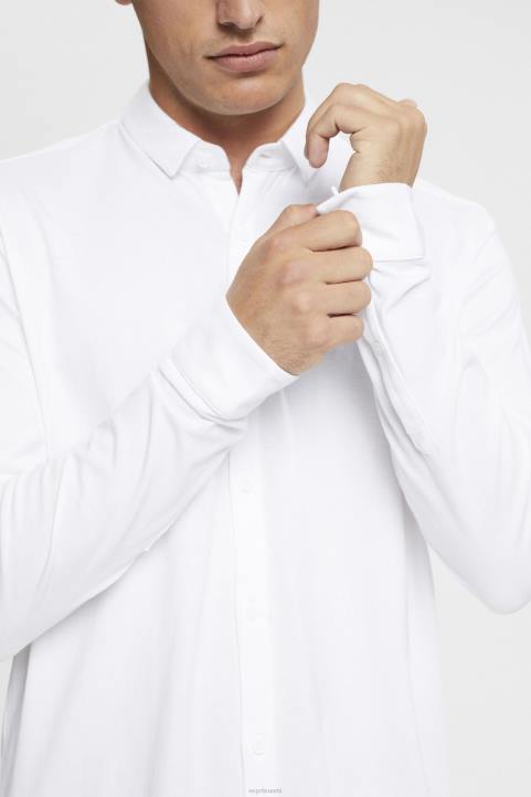 miehet Esprit valkoinen jersey pitkähihainen, 100% puuvillaa paidat 82T6680