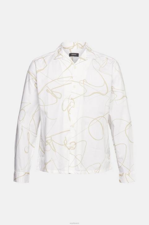 miehet Esprit valkoinen kuviollinen paita paidat 82T6909