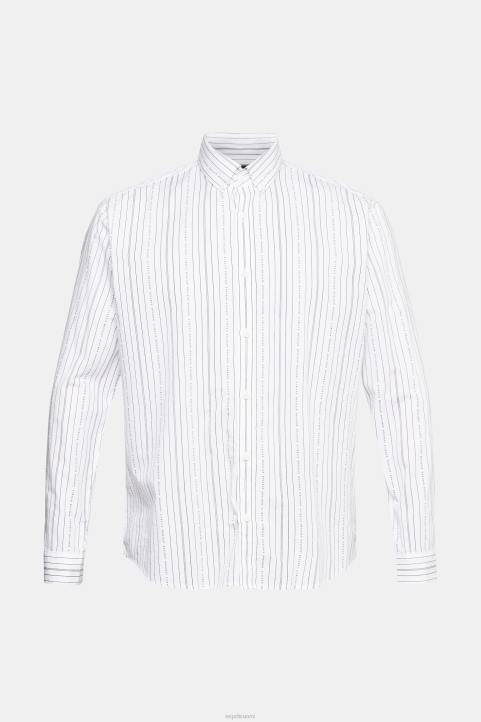 miehet Esprit valkoinen paita raidallinen kuvio paidat 82T6911