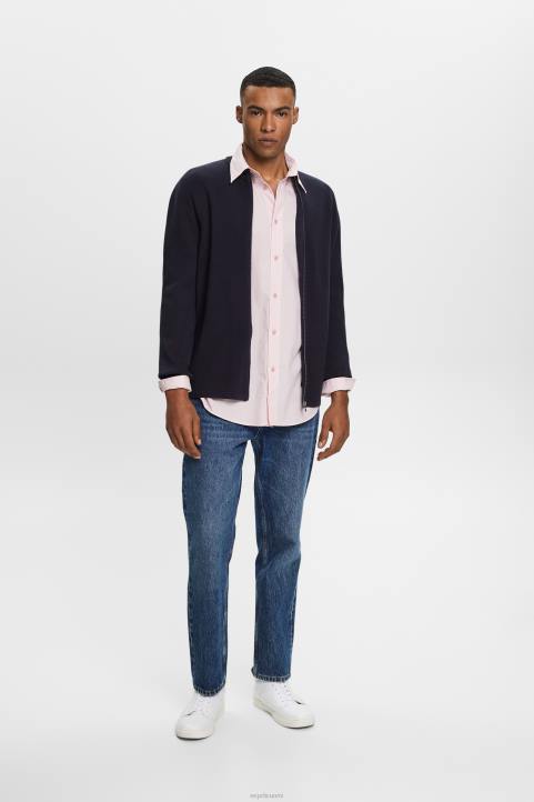 miehet Esprit vanha pinkki puuvillainen popliinipaita paidat 82T6577