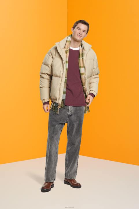 miehet Esprit bordeaux punainen vohvelipique pitkähihainen toppi pitkähihainen 82T6825